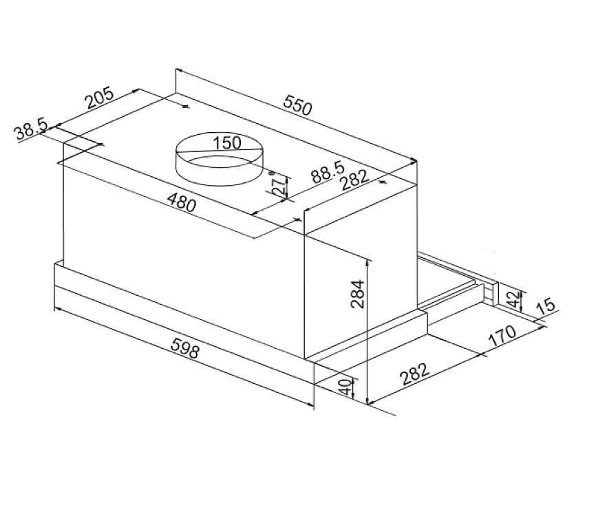 THERMOGATZ 750ETR IX Απορροφητήρας Συρόμενος 60cm Inox 04.400.219