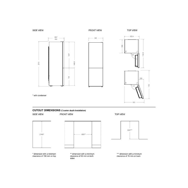 BERTAZZONI RBM60F5FBNC MODERN SERIES Ψυγειοκαταψύκτης Μαύρο 201x59.5x66