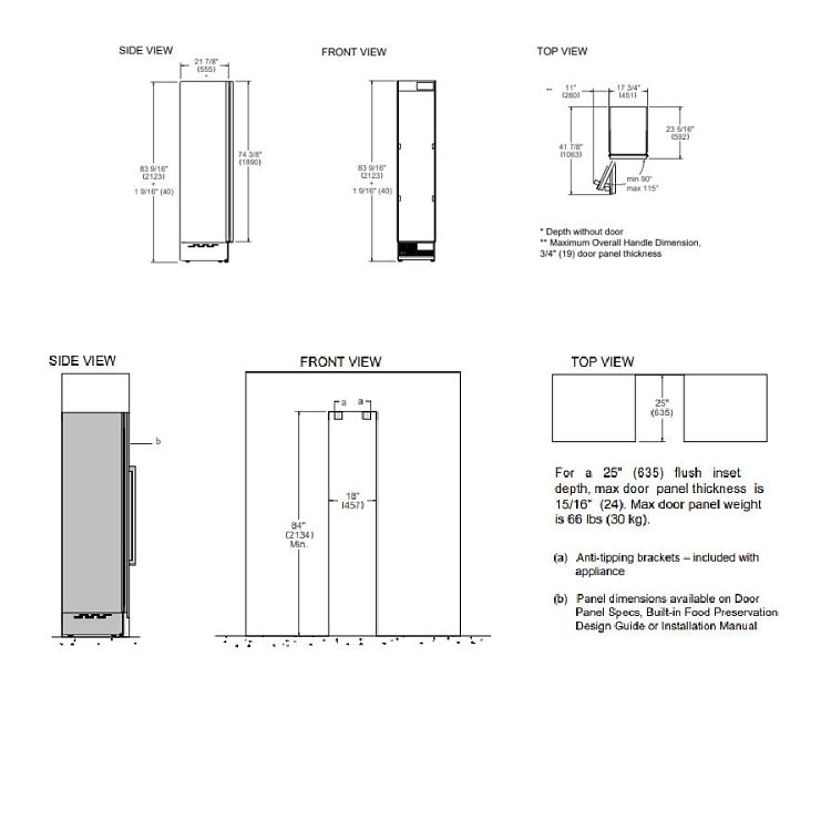 BERTAZZONI RFZ45 S5F PLS Εντοιχιζόμενος Καταψύκτης 212.3x45.1x59.2