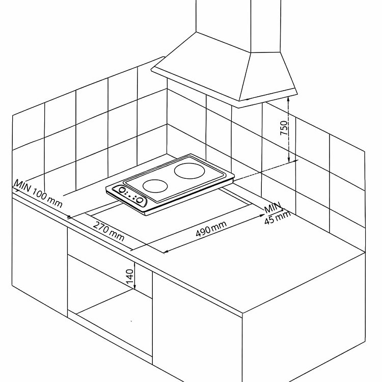 SILIFO SF6149HDR2 Εστία Domino Εμαγιέ 30cm Inox