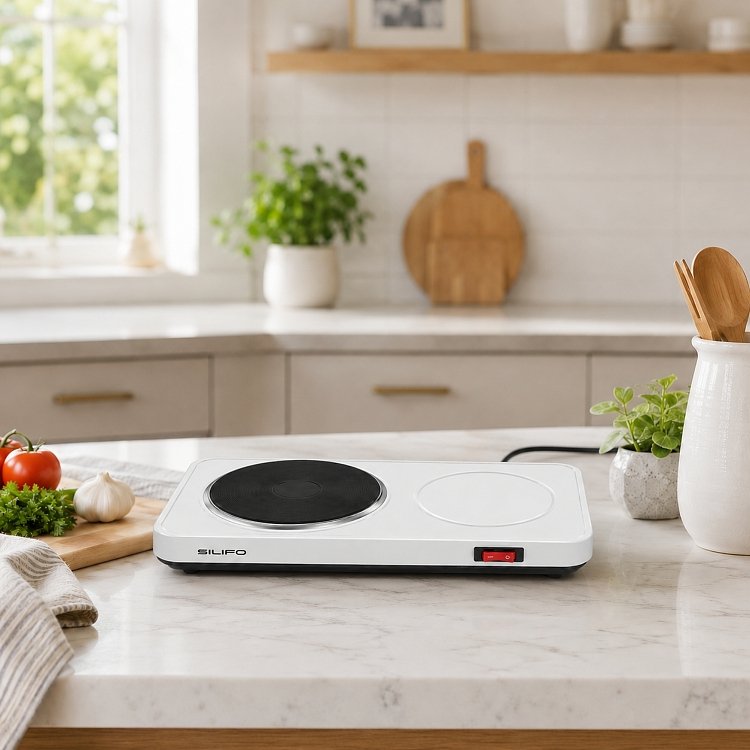 SILIFO SF6622 Εμαγιέ Εστία Λευκή 450W