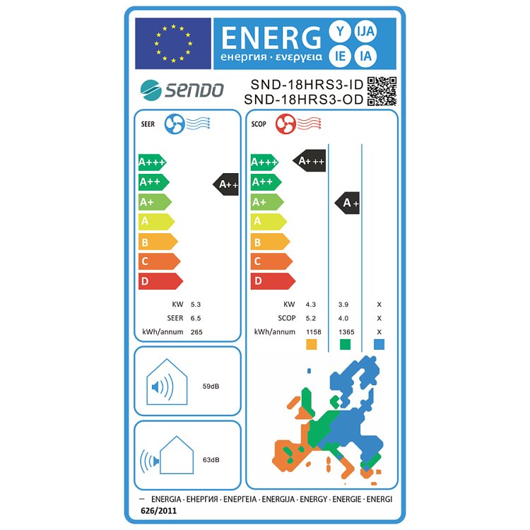 Sendo HERMES SND - 18/HRS3 Κλιματιστικό Inverter 18000 BTU