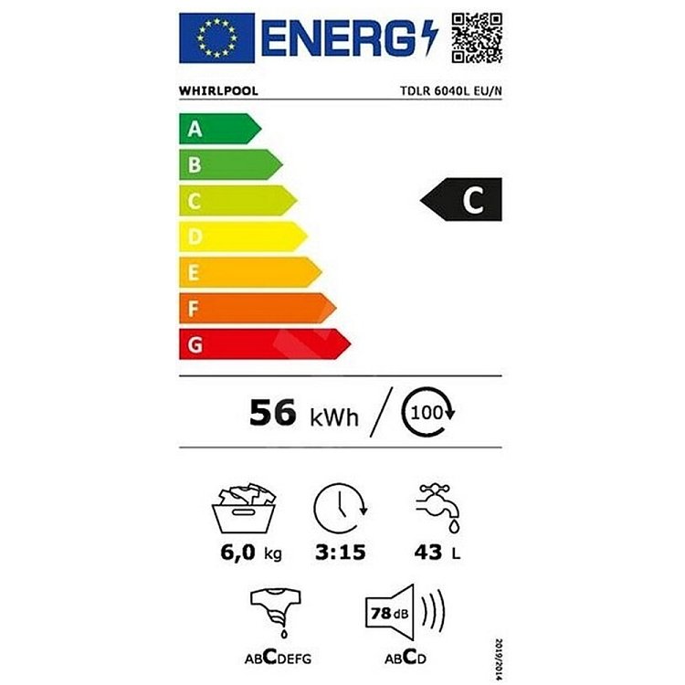 Whirlpool TDLR 6040 L Πλυντήριο Ρούχων Άνω Φόρτωσης 6kg Λευκό