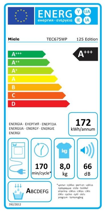Miele TEC675 WP Στεγνωτήριο Λευκό 8kg