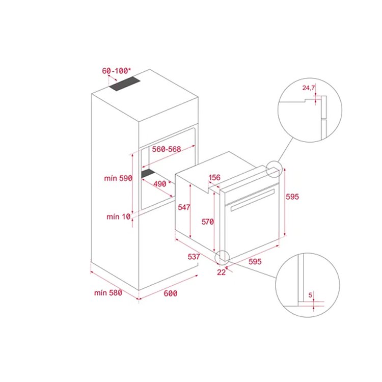 Σετ TEKA HSB 6468 SS & TBC 64010 TTC Φούρνος & Κεραμική Εστία
