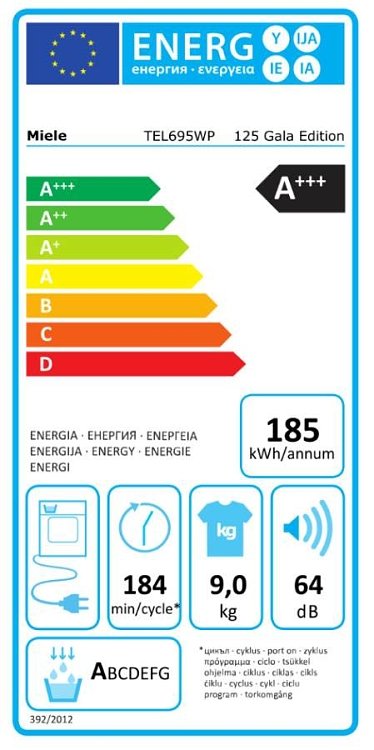 Miele TEL695 WP Στεγνωτήριο Λευκό 9kg