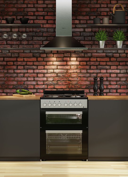 THERMOGATZ TGS 8001 IX Κουζίνα Μικτή Διπλός Φούρνος 60cm Inox 04.401.660