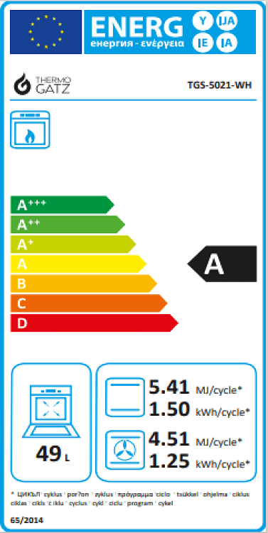 THERMOGATZ TGS 5021 Κουζίνα Υγραερίου 60cm Λευκό