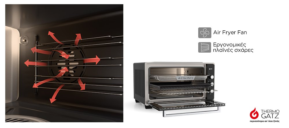 Thermogatz TGS MULTI 1255 BL Ηλεκτρικό Φουρνάκι Μαύρο 50lt