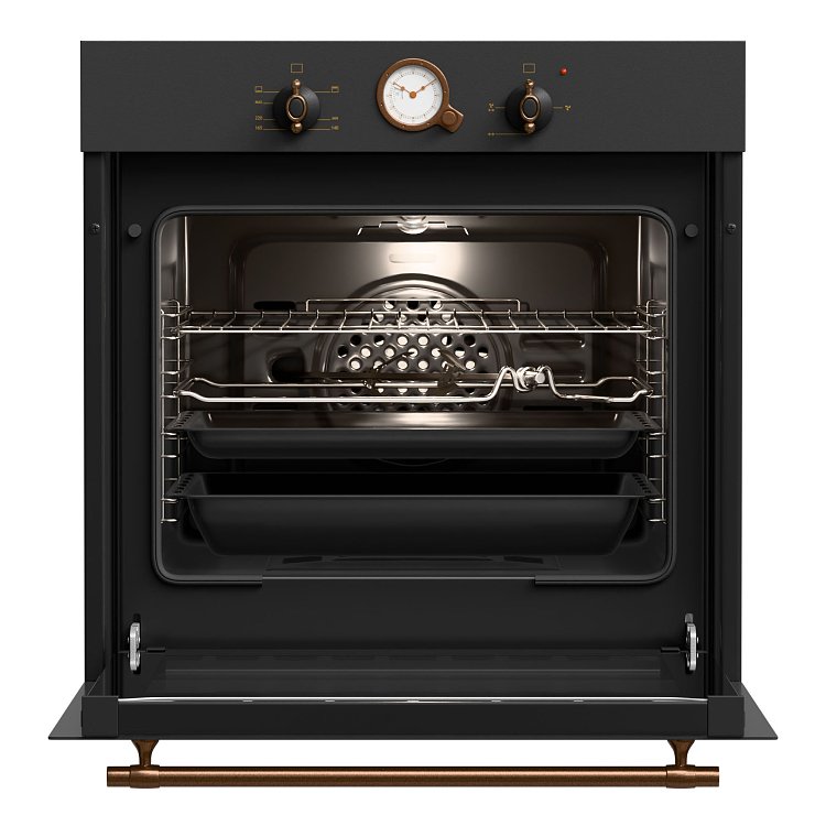 THERMOGATZ TGS 5511 BL Rustic Φούρνος άνω Πάγκου Αερίου 54lt Μαύρος 04.500.001