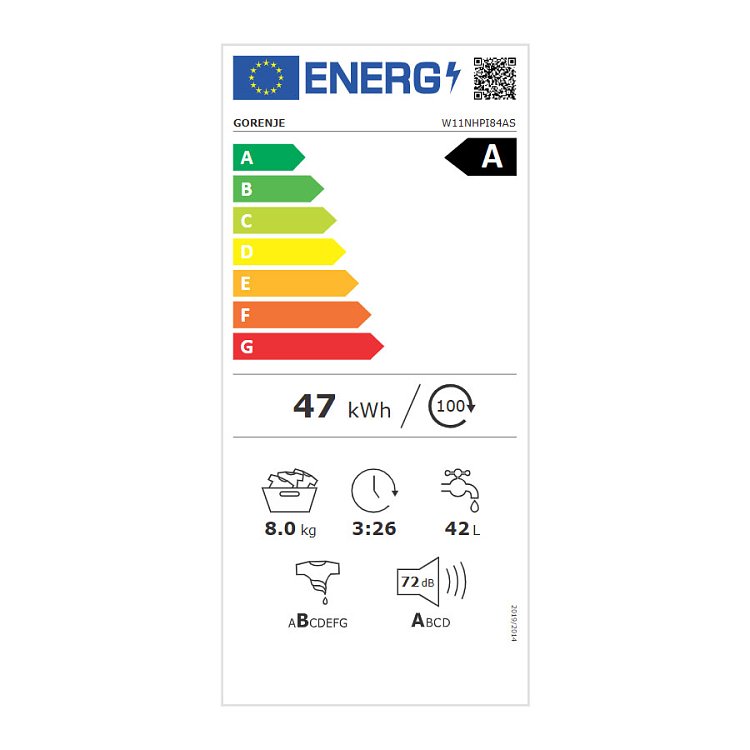 Gorenje W11NHPI84AS Πλυντήριο Ρούχων Λευκό 8kg (4 Έτη Εγγύηση)