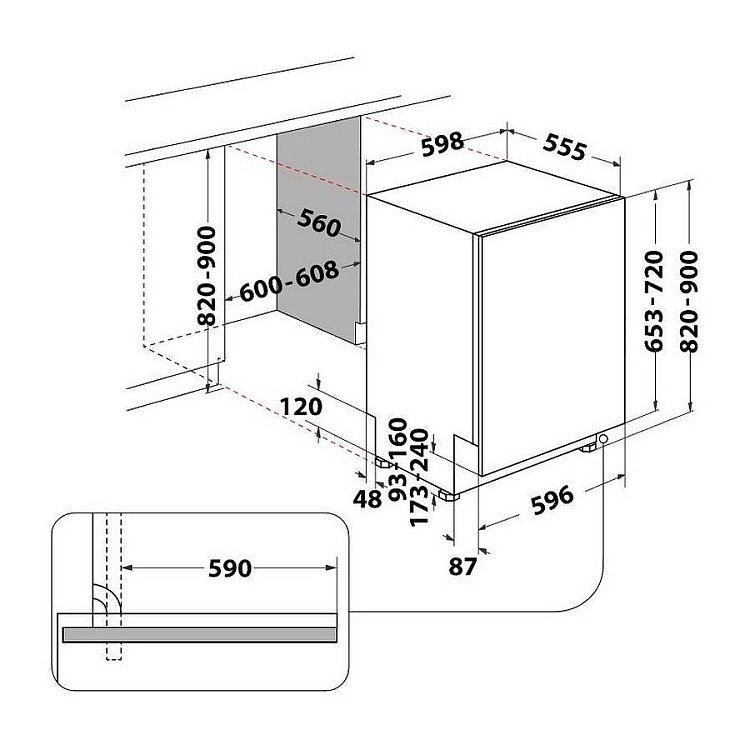 WHIRLPOOL W2I HD526 A Εντοιχιζόμενο Πλυντήριο Πιάτων 60cm