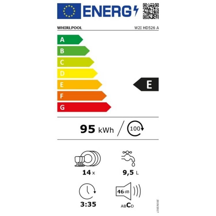 WHIRLPOOL W2I HD526 A Εντοιχιζόμενο Πλυντήριο Πιάτων 60cm