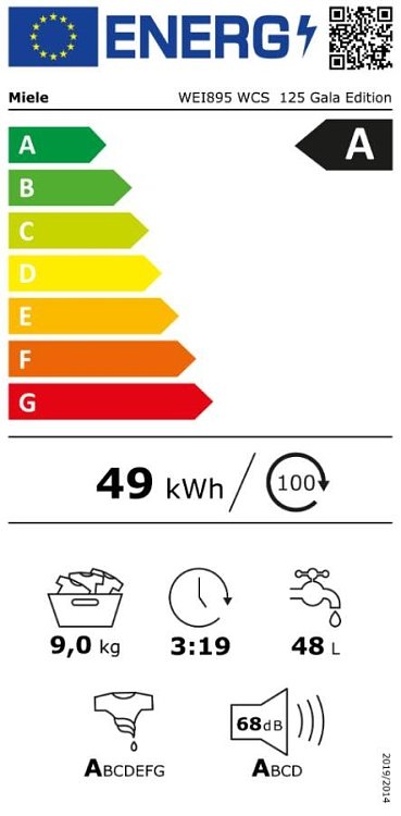 Miele WEI895 WCS Πλυντήριο Ρούχων Λευκό 9kg