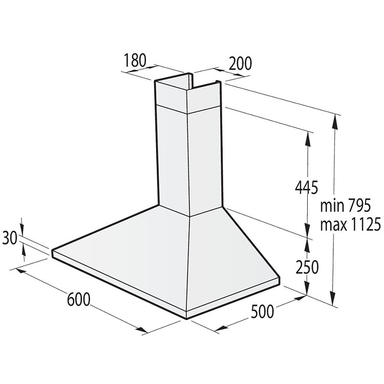 GORENJE WHC63CLB Απορροφητήρας Καμινάδα 60cm Μαύρο 065037701 (4 Έτη Εγγύηση)