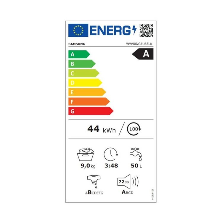 Samsung WW90DG6U85LKU4 Πλυντήριο Ρούχων Λευκό 9kg