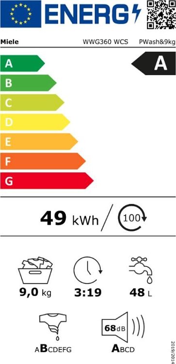 Miele WWG360 WCS Πλυντήριο Ρούχων Λευκό 9kg