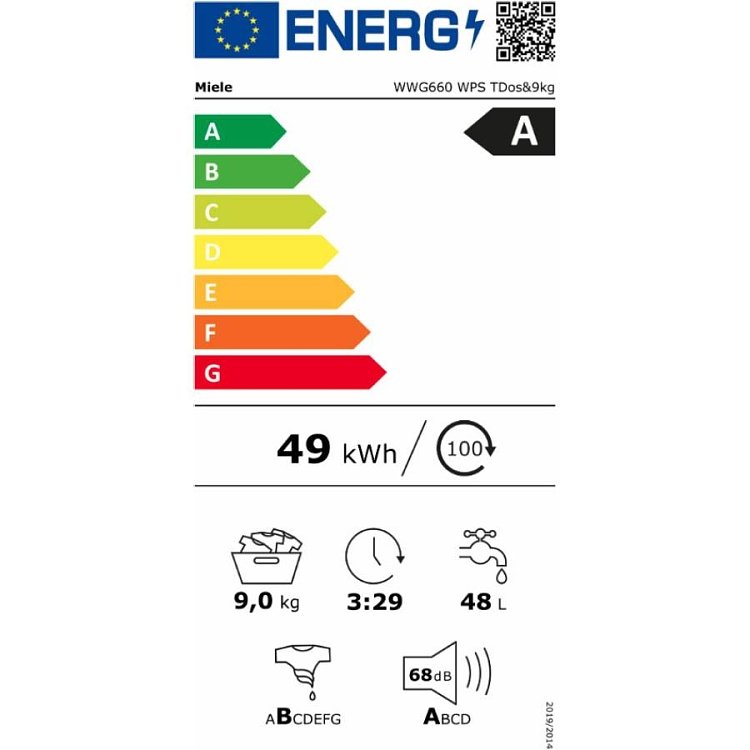 Miele WWG660 WPS Πλυντήριο Ρούχων Λευκό 9kg