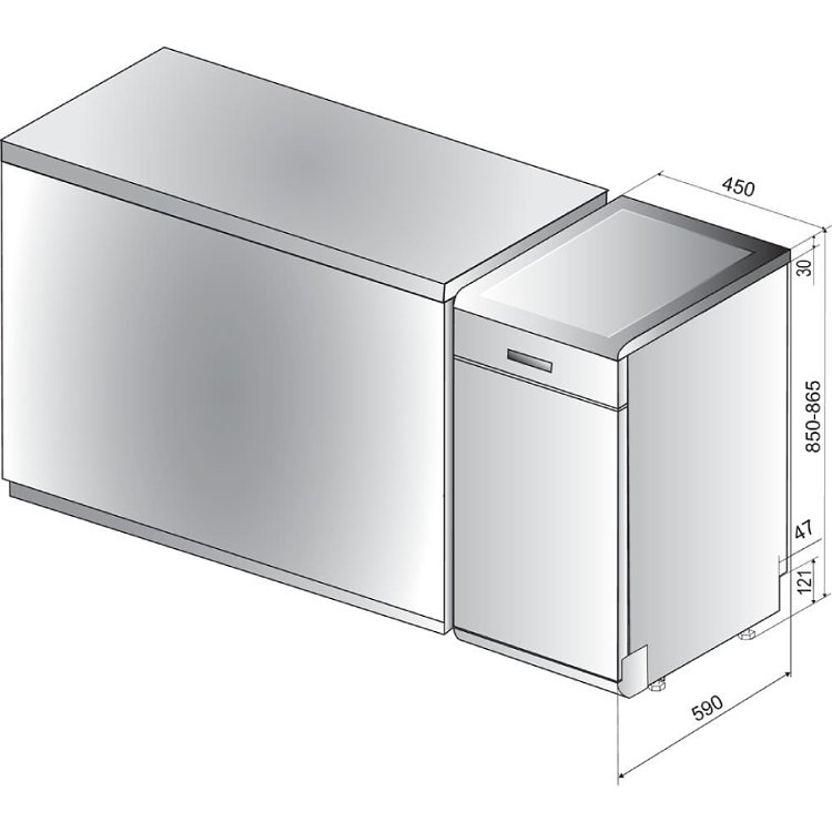 Whirlpool WSFC 3M17 X Πλυντήριο Πιάτων Inox 45cm