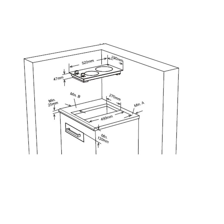 FINLUX FXVT 302 ECO Εστία Domino Κεραμική Μαύρη