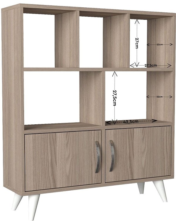 ΒΙΒΛΙΟΘΗΚΗ-ΡΑΦΙΕΡΑ Fylliana Orbit GREY OAK 90*22*105 881-00-020