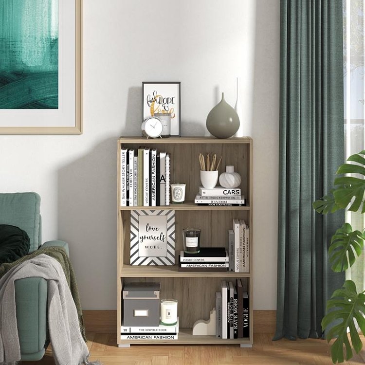 ΒΙΒΛΙΟΘΗΚΗ TOMAR 3 GREY OAK 70x24,5x107,5εκ 11011435