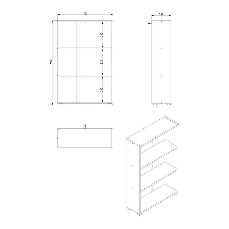 ΒΙΒΛΙΟΘΗΚΗ TOMAR 3 SONOMA 70x24,5x107,5εκ 11011476