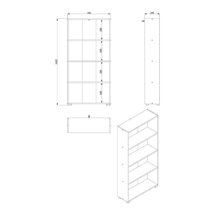 ΒΙΒΛΙΟΘΗΚΗ TOMAR 4 ARTISAN OAK 70x24,5x142εκ 11011477