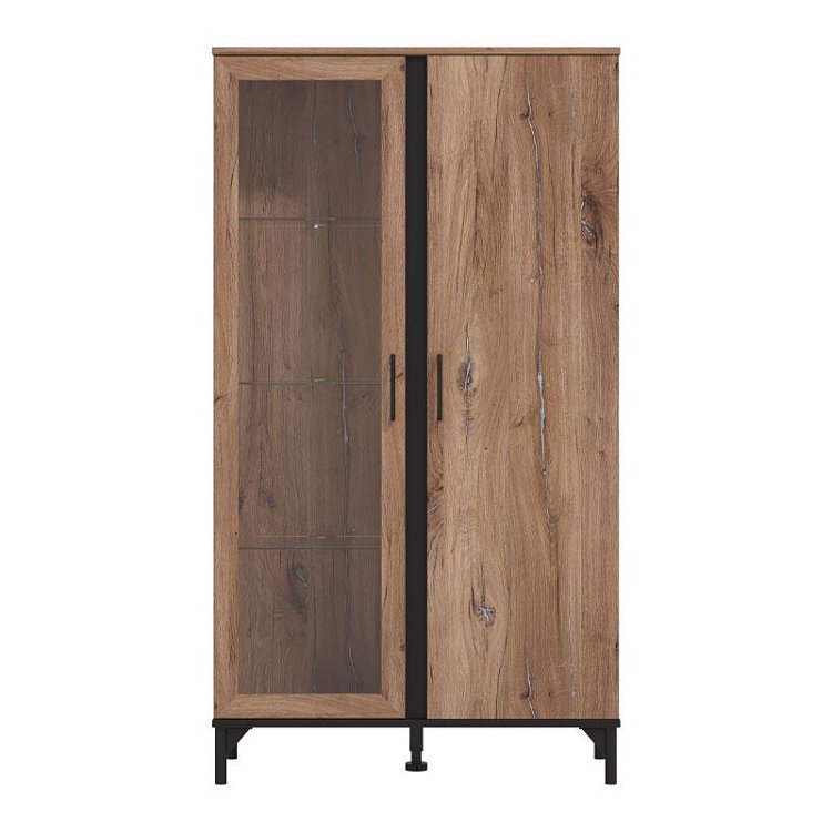 ΒΙΤΡΙΝΑ CORSICA 2K VS1 FLAGSTAFF OAK-ΜΑΥΡΟ 84,5x35x153εκ 11012003