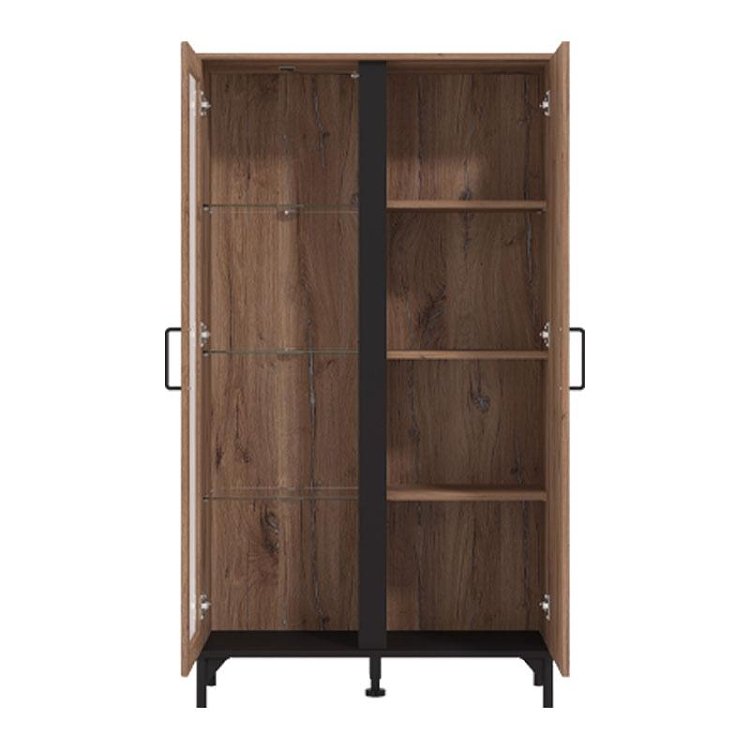 ΒΙΤΡΙΝΑ CORSICA 2K VS1 FLAGSTAFF OAK-ΜΑΥΡΟ 84,5x35x153εκ 11012003