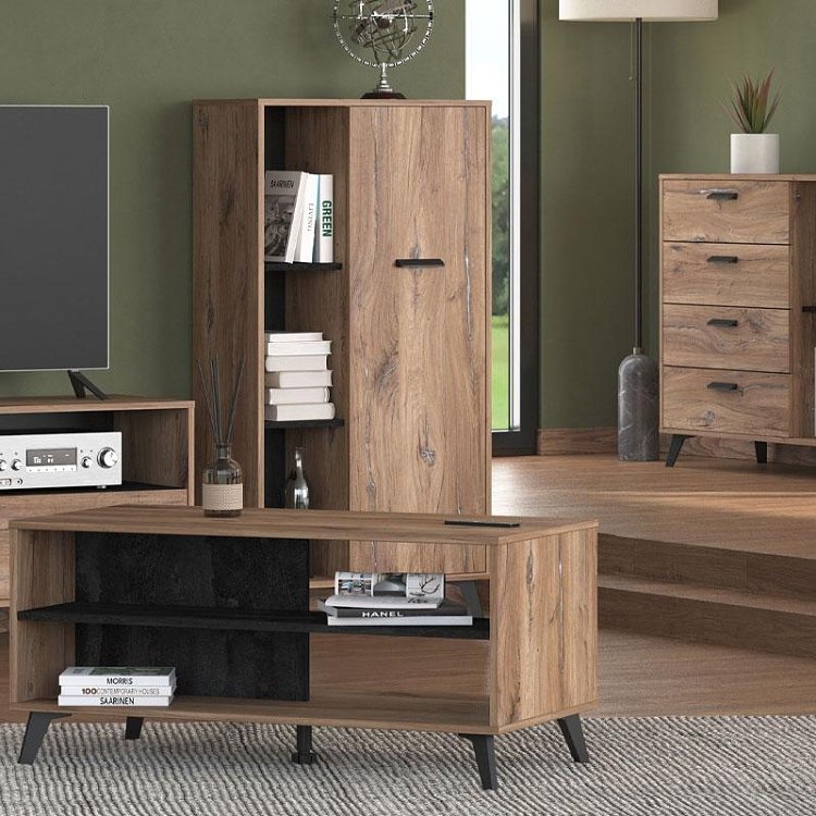 ΒΙΤΡΙΝΑ CORVIA POP FLAGSTAF-CARBON 68x33x130εκ 11013120