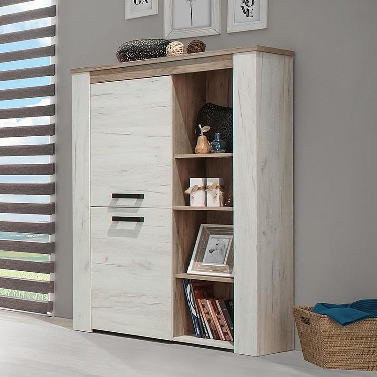 ΒΙΤΡΙΝΑ Kent POP Ν GREY OAK-WHITE OAK 99x36x146εκ knt 11008836