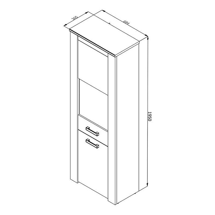 ΒΙΤΡΙΝΑ Kent VS GREY OAK-WHITE OAK 68x36x195εκ knt 11008834