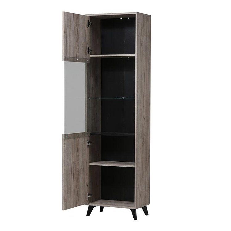 ΒΙΤΡΙΝΑ ΜΟΝΟΦΥΛΛΗ UMBRIA 1K VS GREY OAK-ΜΑΥΡΟ 53x33x191εκ 11008862
