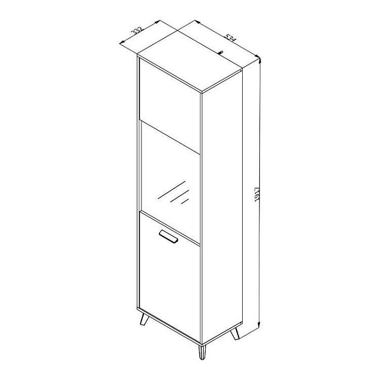 ΒΙΤΡΙΝΑ ΜΟΝΟΦΥΛΛΗ UMBRIA 1K VS GREY OAK-ΜΑΥΡΟ 53x33x191εκ 11008862