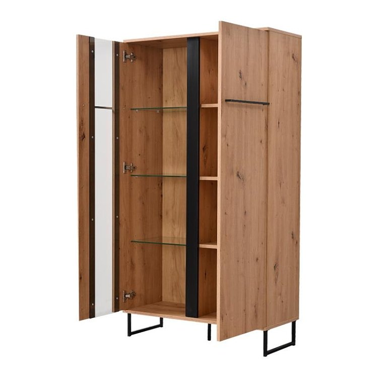 ΒΙΤΡΙΝΑ SARDINIA 2K VS1 ARTISAN OAK / ΜΑΥΡΟ 84.5x35x153.5εκ srd 11008232