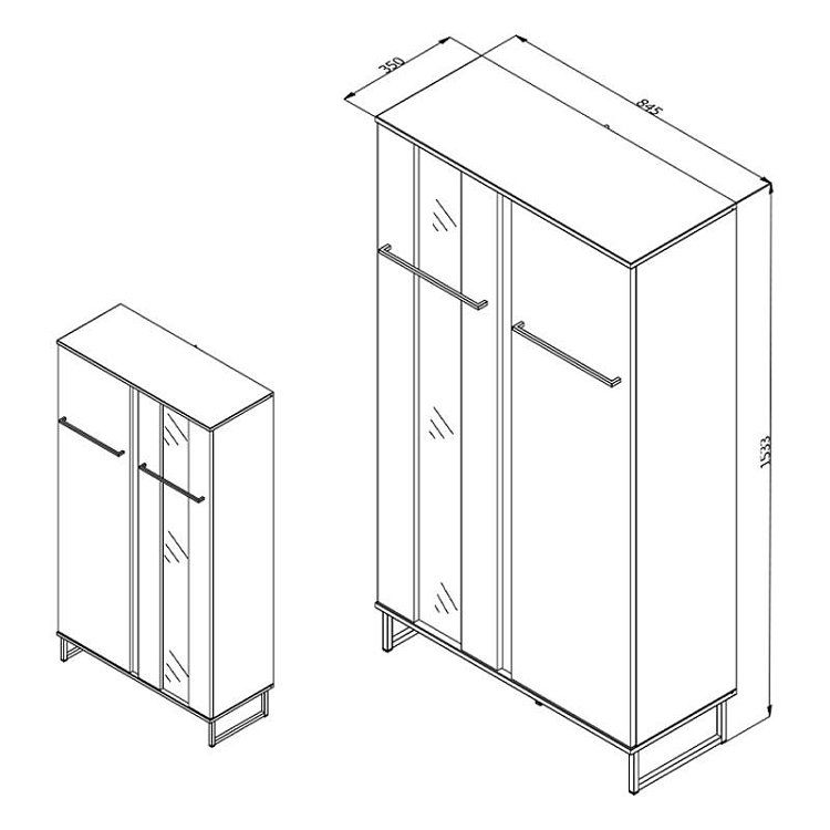 ΒΙΤΡΙΝΑ SARDINIA 2K VS1 ARTISAN OAK / ΜΑΥΡΟ 84.5x35x153.5εκ srd 11008232