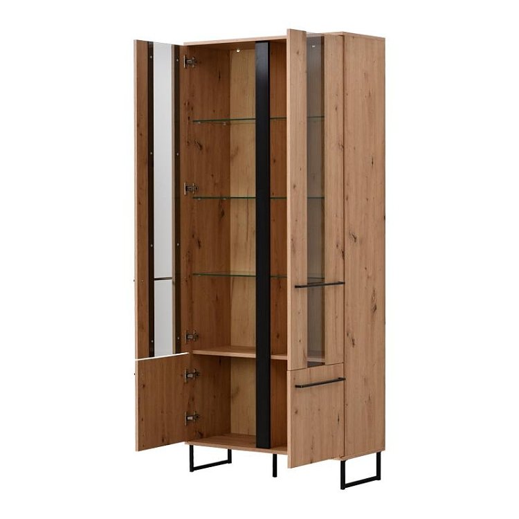 ΒΙΤΡΙΝΑ SARDINIA 2K VS2 ARTISAN OAK / ΜΑΥΡΟ 84.5x35x193.5εκ srd 11008233