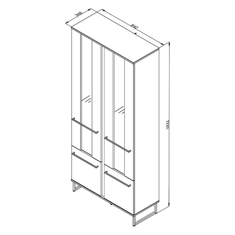 ΒΙΤΡΙΝΑ SARDINIA 2K VS2 ARTISAN OAK / ΜΑΥΡΟ 84.5x35x193.5εκ srd 11008233