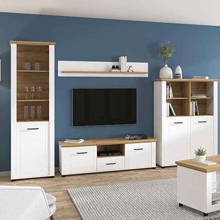 ΒΙΤΡΙΝΑ VALENCIA POP 1K ΛΕΥΚΟ-ARTISAN OAΚ-ΛΕΥΚΟ ΜΑΤ ΧΡΩΜΑ 60.5x41x194.5εκ 11011379