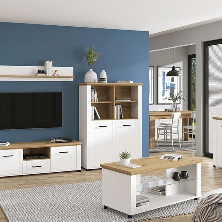 ΒΙΤΡΙΝΑ VALENCIA POP 2K ΛΕΥΚΟ-ARTISAN OAΚ-ΛΕΥΚΟ ΜΑΤ ΧΡΩΜΑ 103.5x41x143εκ 11011381