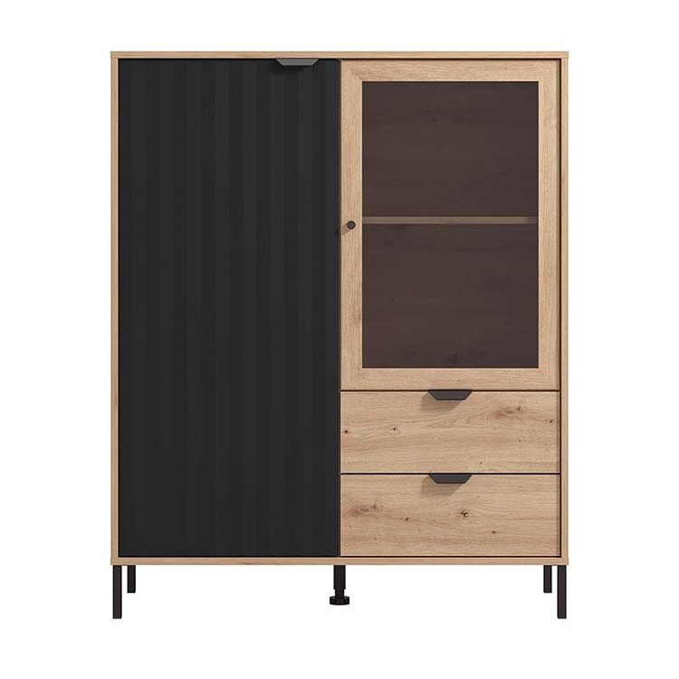 ΒΙΤΡΙΝΑ VANDEA 131 2K2F VS1 ARTISAN-ΜΑΥΡΟ ΜΑΤ 106x40x131εκ 11013561
