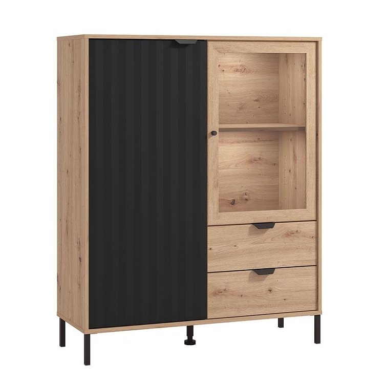 ΒΙΤΡΙΝΑ VANDEA 131 2K2F VS1 ARTISAN-ΜΑΥΡΟ ΜΑΤ 106x40x131εκ 11013561