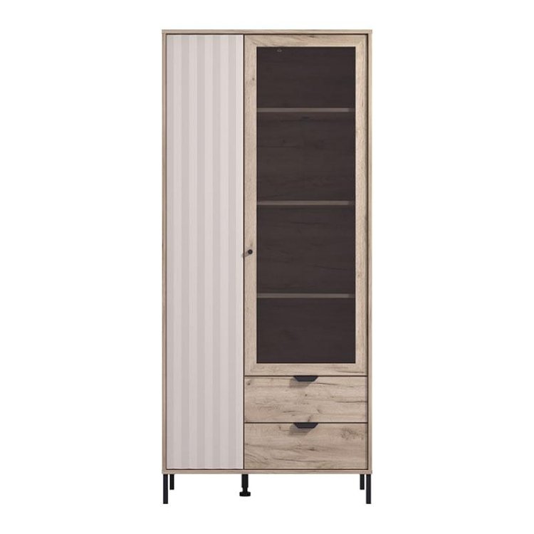 ΒΙΤΡΙΝΑ VANDEA 195 2K2F VS1 CASHMERE-GREY OAK 87x40x195εκ 11013569