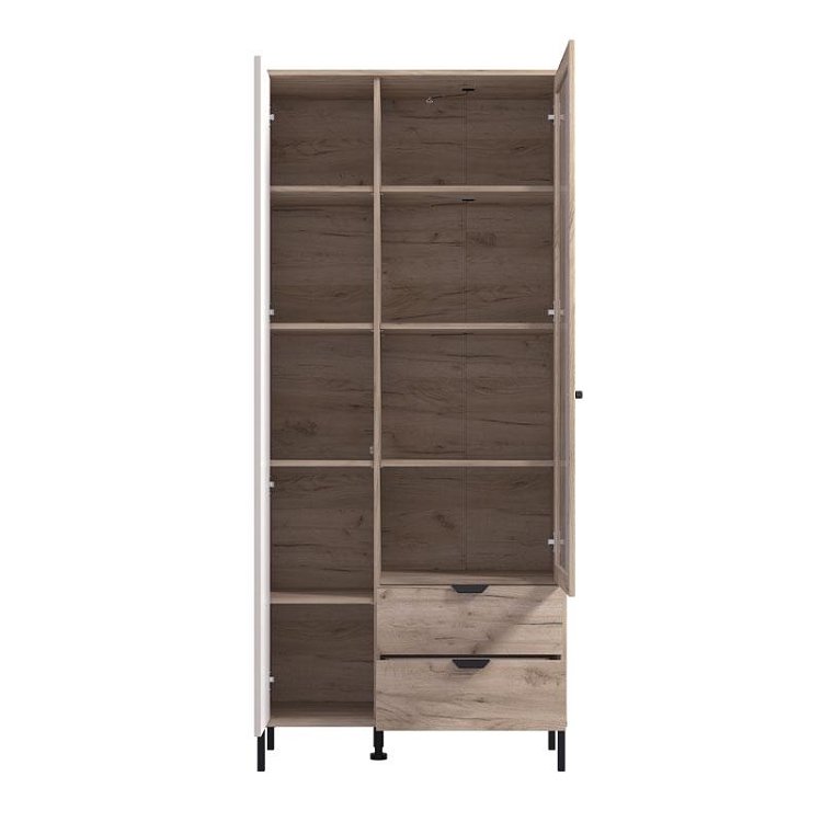 ΒΙΤΡΙΝΑ VANDEA 195 2K2F VS1 CASHMERE-GREY OAK 87x40x195εκ 11013569