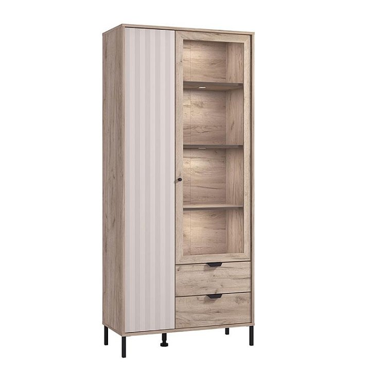 ΒΙΤΡΙΝΑ VANDEA 195 2K2F VS1 CASHMERE-GREY OAK 87x40x195εκ 11013569