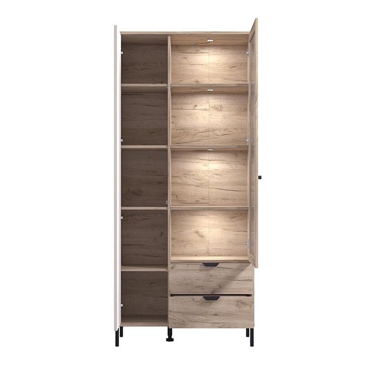 ΒΙΤΡΙΝΑ VANDEA 195 2K2F VS1 CASHMERE-GREY OAK 87x40x195εκ 11013569