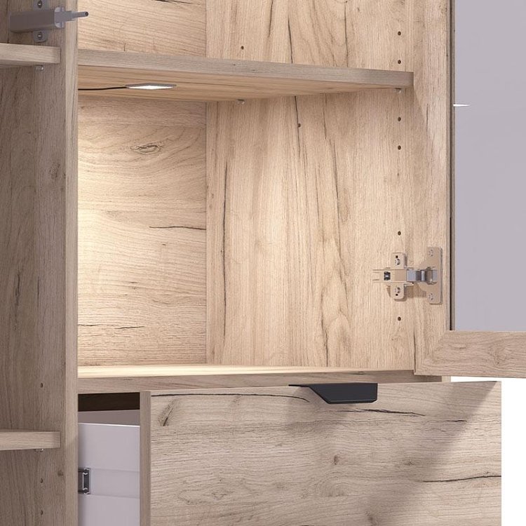 ΒΙΤΡΙΝΑ VANDEA 195 2K2F VS1 CASHMERE-GREY OAK 87x40x195εκ 11013569