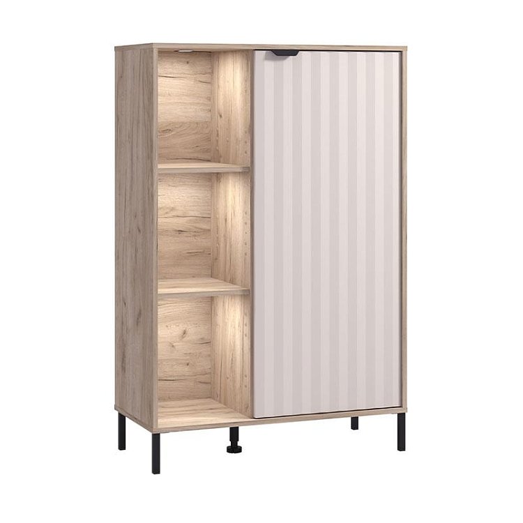 ΒΙΤΡΙΝΑ VANDEA 2K POP CASHMERE-GREY OAK 87x40x131εκ 11013843