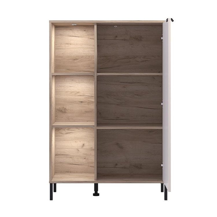 ΒΙΤΡΙΝΑ VANDEA 2K POP CASHMERE-GREY OAK 87x40x131εκ 11013843